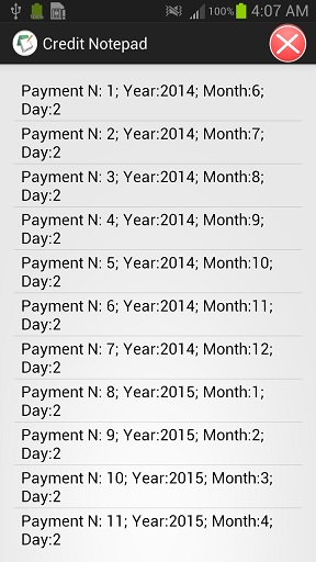 creditnotepad app